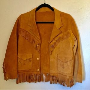 VINTAGE Suede/Leather Southwestern Fringe Jacket